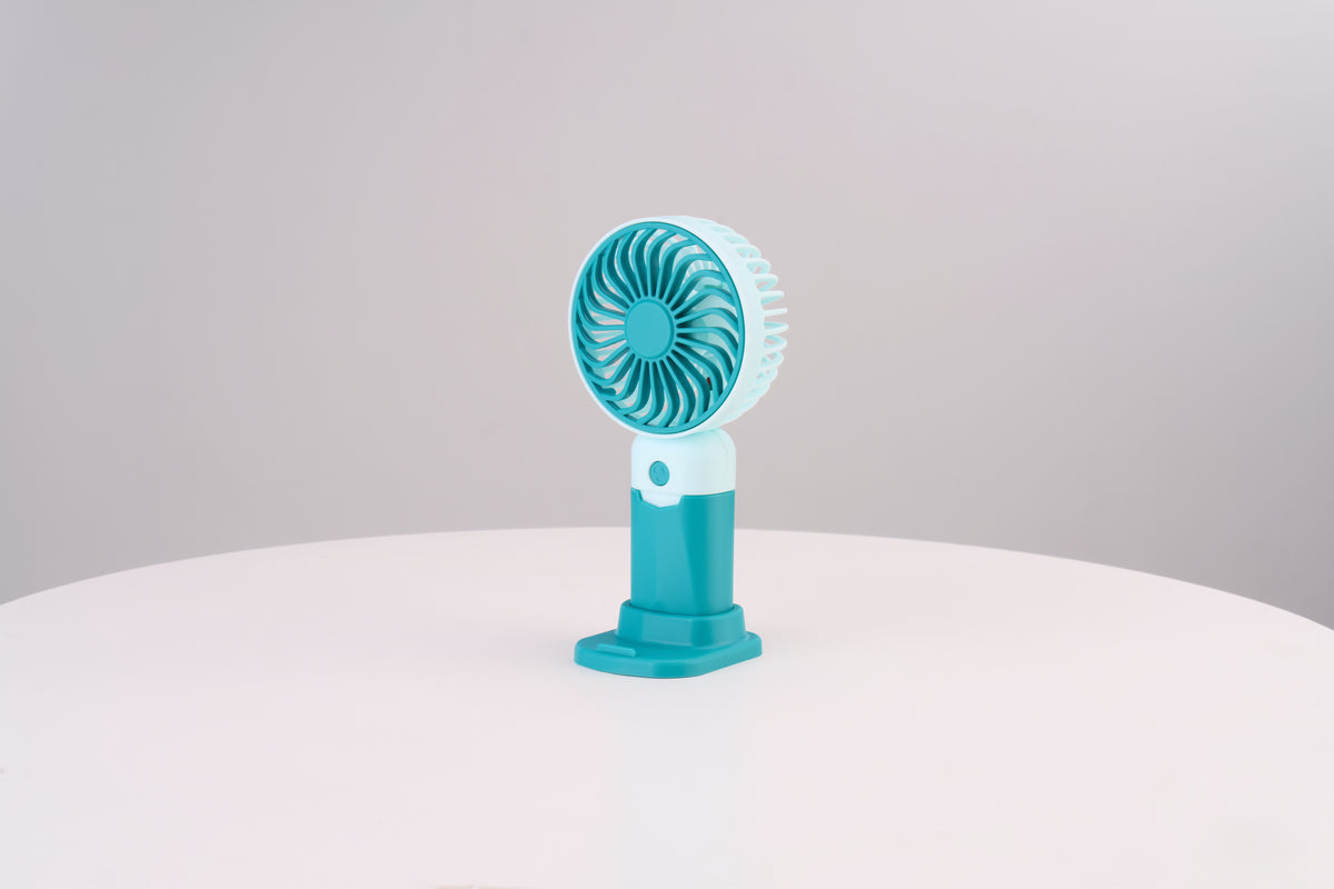 Emerald 2in1 Rechargeable Portable Handheld & Desktop Fan with Phone Holder, 3 Speed