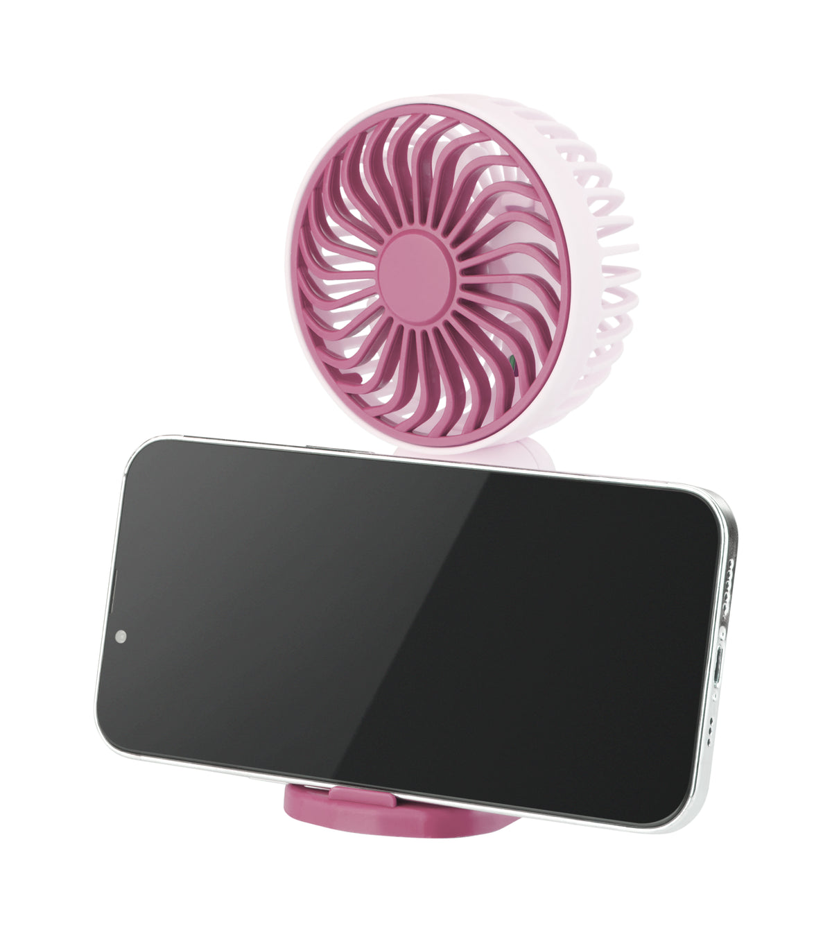 Emerald 2in1 Rechargeable Portable Handheld & Desktop Fan with Phone Holder, 3 Speed