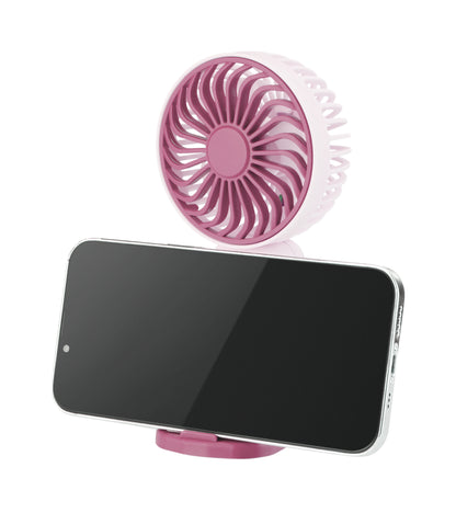Emerald 2in1 Rechargeable Portable Handheld & Desktop Fan with Phone Holder, 3 Speed
