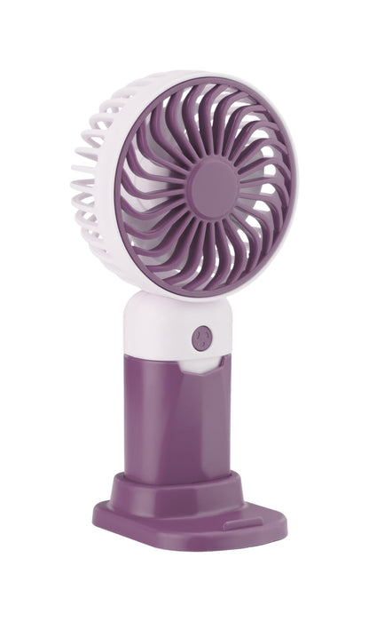 Emerald 2in1 Rechargeable Portable Handheld & Desktop Fan with Phone Holder, 3 Speed