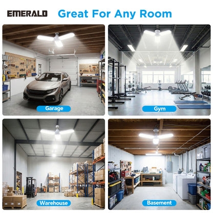 Emerald 3-Panel Adjustable LED Light, 3500 Lumens, 6500K Daylight, 15W E26 Base