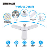 Emerald 3-Panel Adjustable LED Light, 3500 Lumens, 6500K Daylight, 15W E26 Base