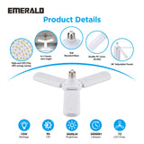 Emerald 3-Panel Adjustable LED Light, 3500 Lumens, 6500K Daylight, 15W E26 Base