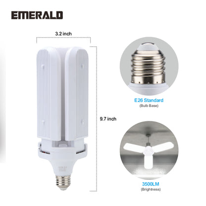 Emerald 3-Panel Adjustable LED Light, 3500 Lumens, 6500K Daylight, 15W E26 Base
