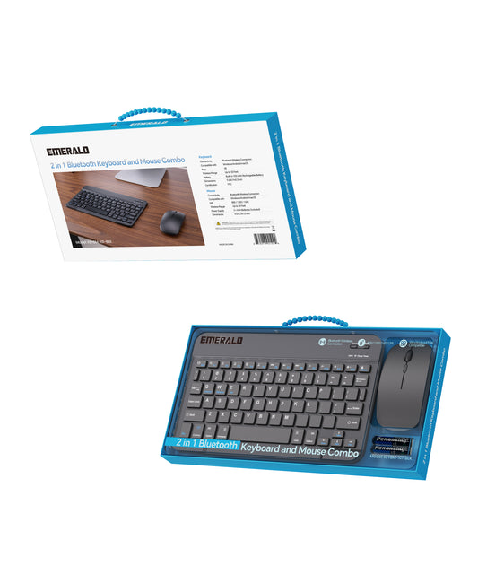 Emerald Wireless Keyboard and Mouse Combo, Compatible with Microsoft and Apple Products