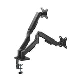 Emerald Gas Spring Dual Monitor Mount for 13"-32" Screens, Full Motion Arms with Clamp or Grommet Base, VESA 75x75-100x100mm