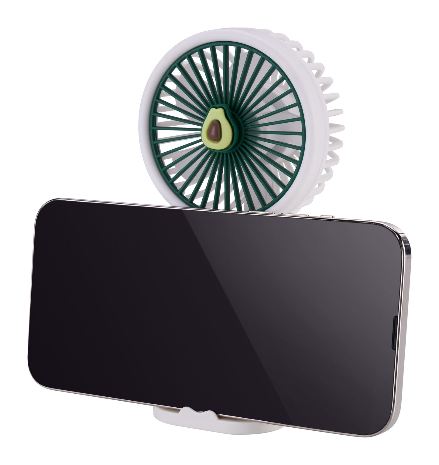 Emerald 2in1 Rechargeable Portable Handheld & Desktop Fan with Phone Holder, 3 Speed