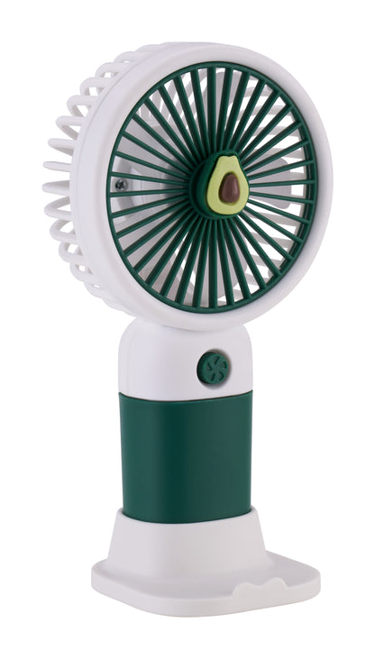 Emerald 2in1 Rechargeable Portable Handheld & Desktop Fan with Phone Holder, 3 Speed