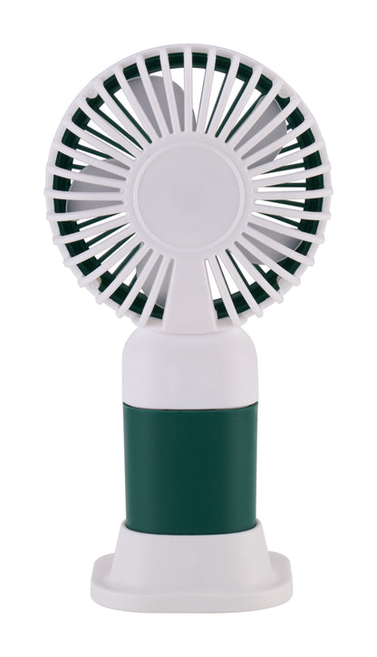 Emerald 2in1 Rechargeable Portable Handheld & Desktop Fan with Phone Holder, 3 Speed