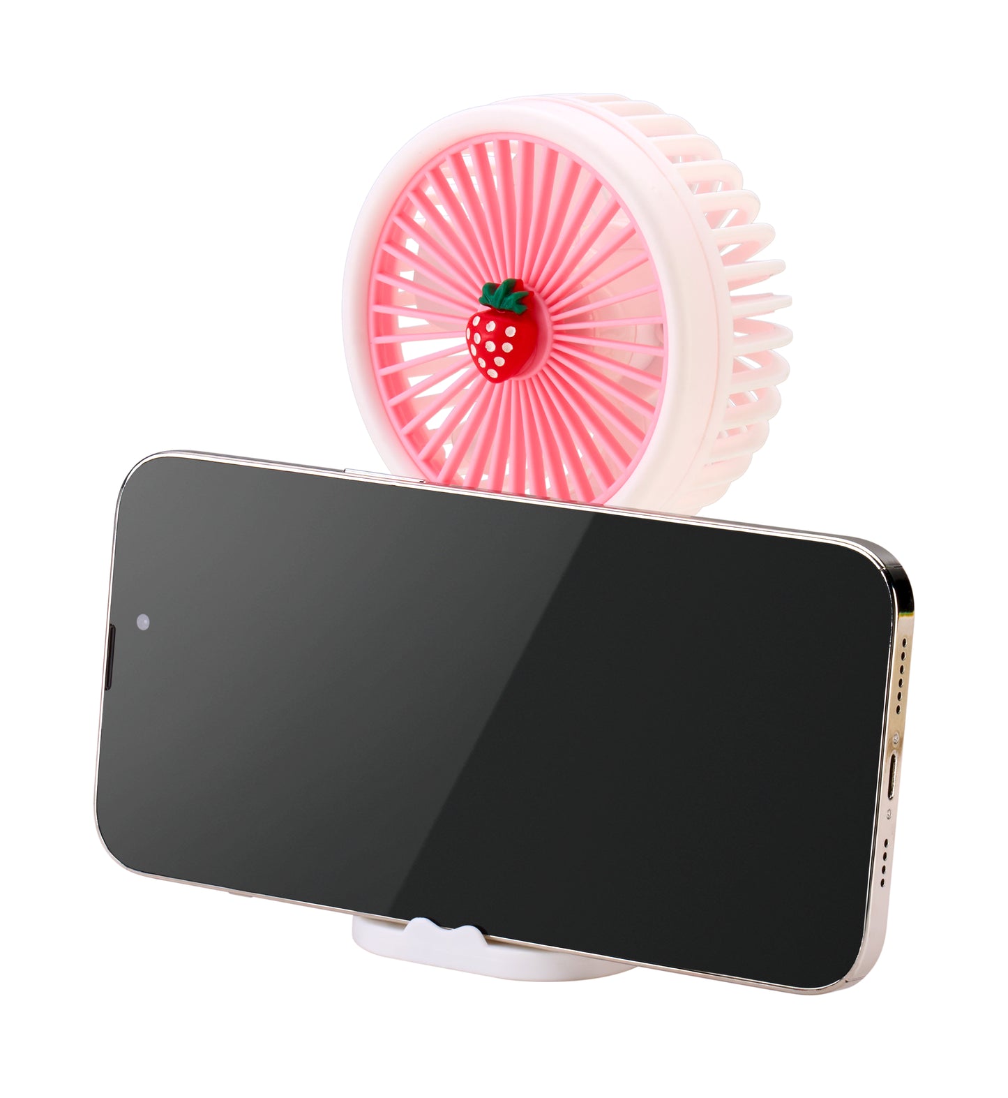 Emerald 2in1 Rechargeable Portable Handheld & Desktop Fan with Phone Holder, 3 Speed