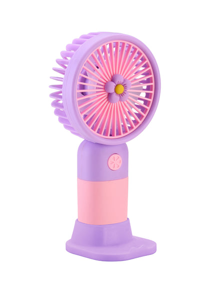 Emerald 2in1 Rechargeable Portable Handheld & Desktop Fan with Phone Holder, 3 Speed
