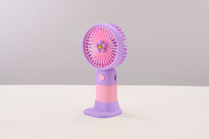 Emerald 2in1 Rechargeable Portable Handheld & Desktop Fan with Phone Holder, 3 Speed