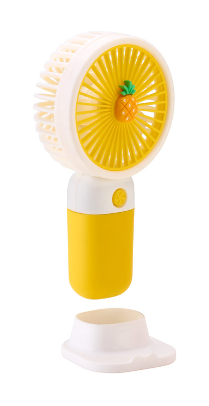 Emerald 2in1 Rechargeable Portable Handheld & Desktop Fan with Phone Holder, 3 Speed