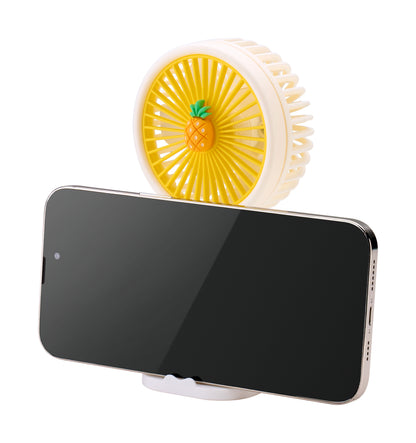 Emerald 2in1 Rechargeable Portable Handheld & Desktop Fan with Phone Holder, 3 Speed