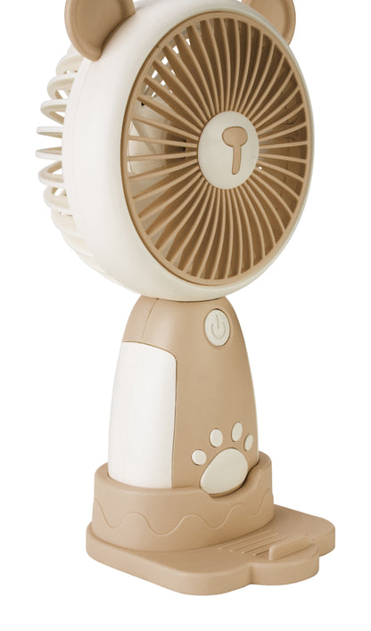 Emerald 2in1 Rechargeable Portable Handheld & Desktop Fan with Phone Holder, 3 Speed