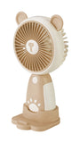 Emerald 2in1 Rechargeable Portable Handheld & Desktop Fan with Phone Holder, 3 Speed