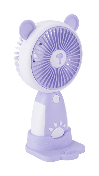Emerald 2in1 Rechargeable Portable Handheld & Desktop Fan with Phone Holder, 3 Speed