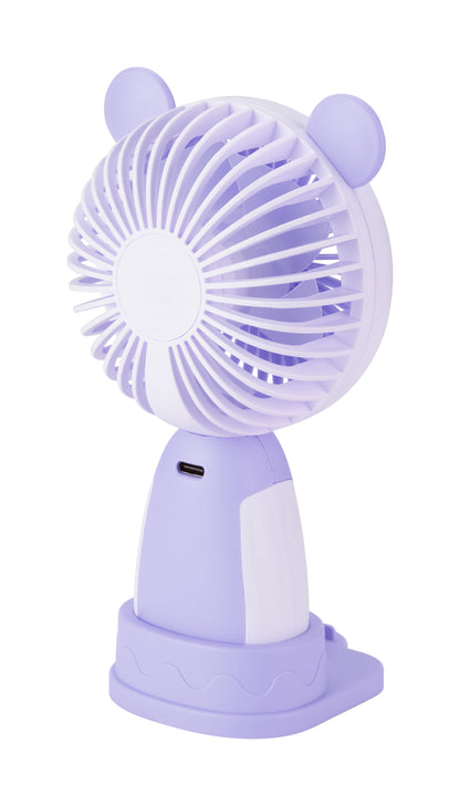Emerald 2in1 Rechargeable Portable Handheld & Desktop Fan with Phone Holder, 3 Speed