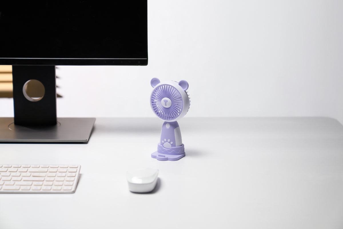 Emerald 2in1 Rechargeable Portable Handheld & Desktop Fan with Phone Holder, 3 Speed