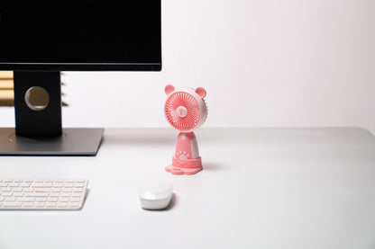 Emerald 2in1 Rechargeable Portable Handheld & Desktop Fan with Phone Holder, 3 Speed