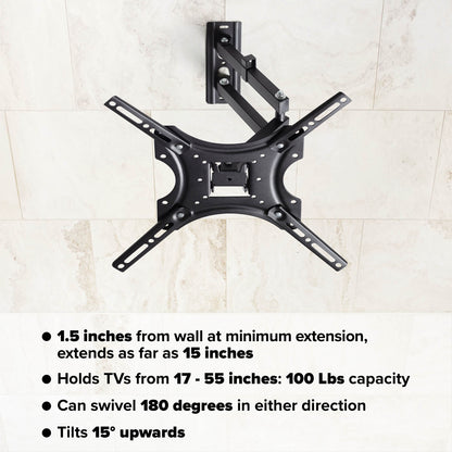 Rocky Mounts Full Motion Wall Mount For 17-55in TVs