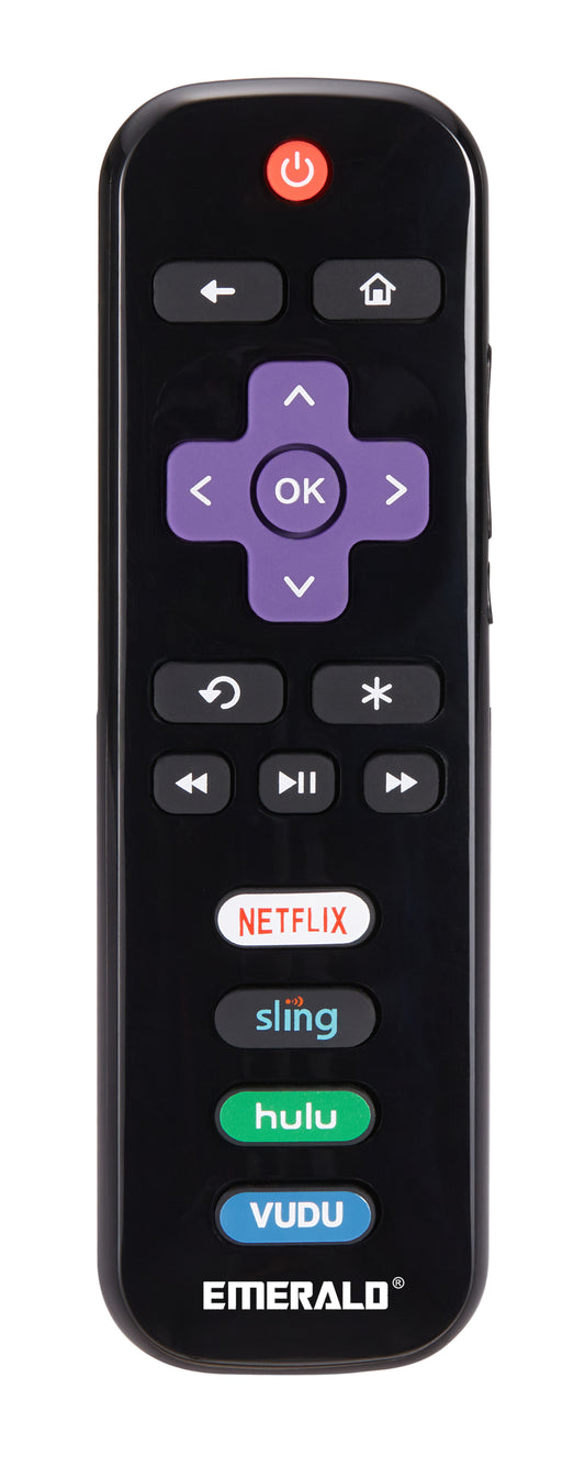 Emerald Replacement Remote for Roku Smart TVs Only, Ergonomic Design