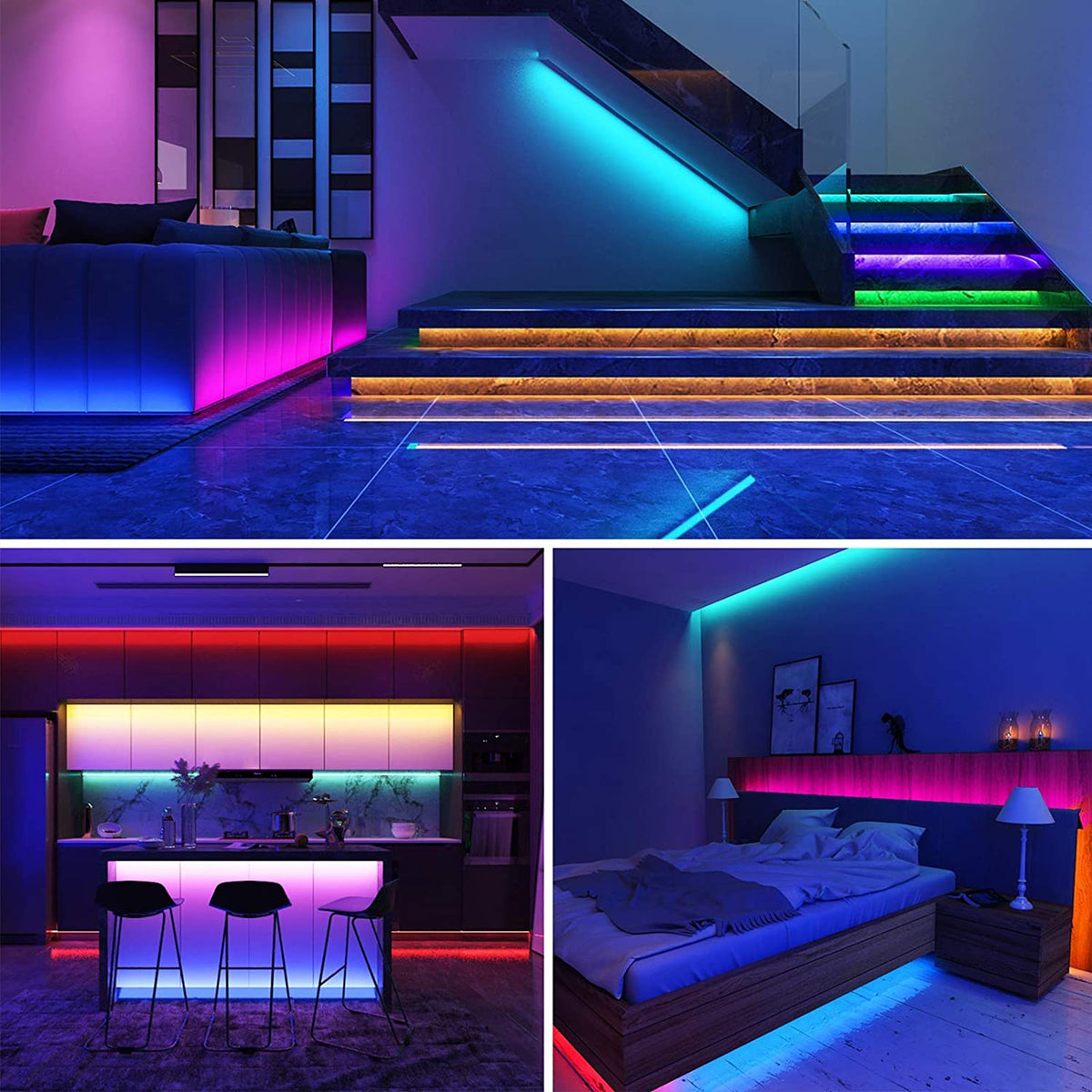 Emerald LED Multi-Color, Color-Changing Light Strips for Bedrooms, Living Room, Outdoor Patio, and Office