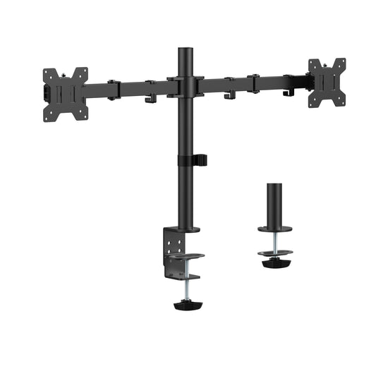 Emerald Dual Monitor Desk Mount for 17-32" Screens, Full Motion Adjustable Arm Stand with Tilt, Swivel, and Cable Management