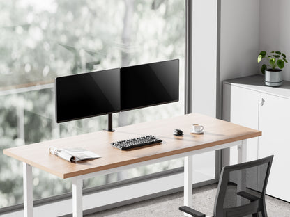 Emerald Dual Monitor Desk Mount for 17-32" Screens, Full Motion Adjustable Arm Stand with Tilt, Swivel, and Cable Management
