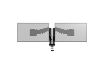 Emerald Gas Spring Dual Monitor Mount for 13"-32" Screens, Full Motion Arms with Clamp or Grommet Base, VESA 75x75-100x100mm