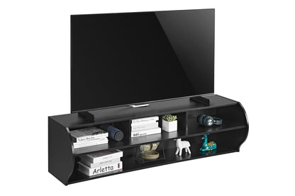 Emerald Modern Wall Mounted Entertainment Center with Cable Management, 120 lbs Weight Capacity