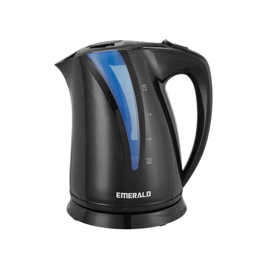 Emerald 2L Black Electric Kettle, 1350W, Automatic Shut Off, Fast Boil Design