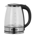 Emerald 1.8L Clear Glass Electric Kettle, Break Resistant, Rapid Boil, 1100W