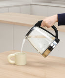 Emerald 1.8L Clear Glass Electric Kettle, Break Resistant, Rapid Boil, 1100W