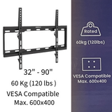 Emerald 32–90" Fixed TV Wall Mount Kit with 10ft LED Strip Light and Universal RF Remote