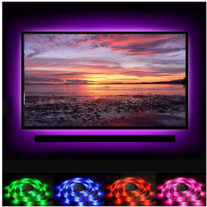 Emerald 32–85" Full Motion TV Wall Mount Kit with 15ft LED Strip Light and Universal RF Remote