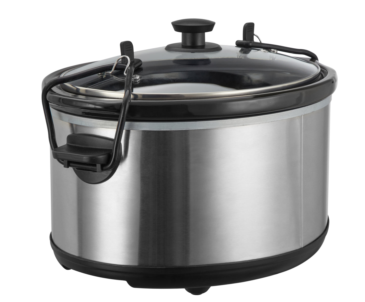 Emerald 6.3-Quart Slow Cooker with Locking Lid, Stainless Steel, Keep Warm Function, Dishwasher Safe
