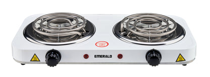Emerald Compact & Portable, 2000W (2x1000W) Electric Double Burner 5.5" Coils Stovetop