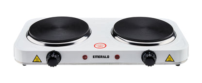 Emerald Compact & Portable, 2000W (2x1000W) Electric Double Burner 6.1" Coils Less Plate Stovetop