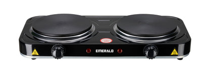 Emerald Compact & Portable, 2000W (2x1000W) Electric Double Burner 6.1" Coils Less Plate Stovetop
