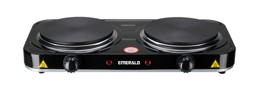 Emerald Compact & Portable, 2000W (2x1000W) Electric Double Burner 6.1" Coils Less Plate Stovetop