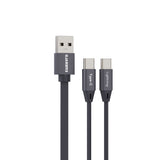 Emerald 3.3ft 2-in-1 Retractable USB-A to Lightning & Type-C, Fast Charging & Data Syncing Cable