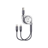 Emerald 3.3ft 2-in-1 Retractable USB-A to Lightning & Type-C, Fast Charging & Data Syncing Cable