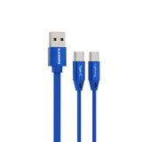 Emerald 3.3ft 2-in-1 Retractable USB-A to Lightning & Type-C, Fast Charging & Data Syncing Cable