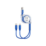 Emerald 3.3ft 2-in-1 Retractable USB-A to Lightning & Type-C, Fast Charging & Data Syncing Cable