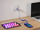 Emerald 3.3ft 2-in-1 Retractable USB-A to Lightning & Type-C, Fast Charging & Data Syncing Cable