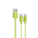 Emerald 3.3ft 2-in-1 Retractable USB-A to Lightning & Type-C, Fast Charging & Data Syncing Cable