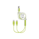 Emerald 3.3ft 2-in-1 Retractable USB-A to Lightning & Type-C, Fast Charging & Data Syncing Cable