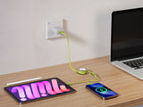 Emerald 3.3ft 2-in-1 Retractable USB-A to Lightning & Type-C, Fast Charging & Data Syncing Cable