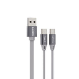 Emerald 3.3ft 2-in-1 Retractable USB-A to Lightning & Type-C, Fast Charging & Data Syncing Cable